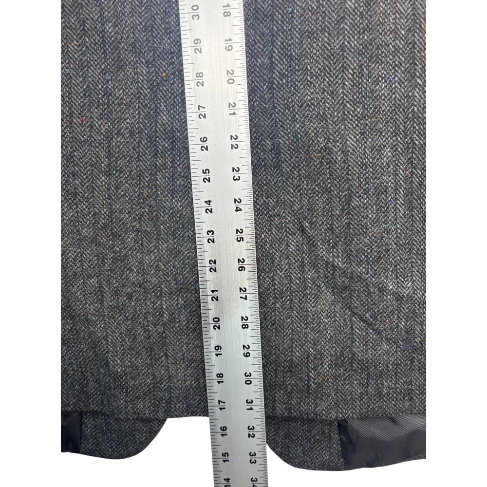 vtg Gray Herringbone Stripe Tweed 50R Blazer Jacket Sport Suit Coat Wool Mens